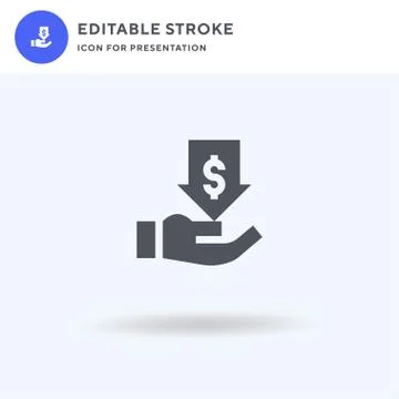 Tax icon vector, filled flat sign, solid pictogram isolated on white, logo Illustrazione stock