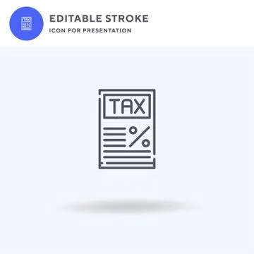 Tax icon vector, filled flat sign, solid pictogram isolated on white, logo Illustrazione stock