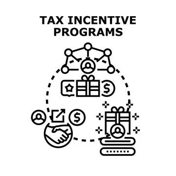 Tax incentive programs receiving financial benefits イラスト素材
