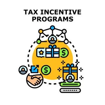 Tax incentive programs receiving financial benefits 스톡 일러스트