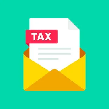 Tax mail vector icon Stock Illustration