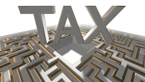 Tax maze concept complexity of solving tax regulation Stock Illustration