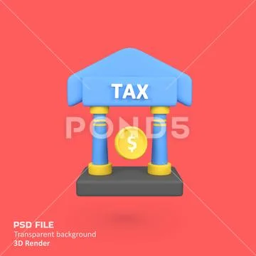 Tax office isolated 3d render icon illustration PSD Template