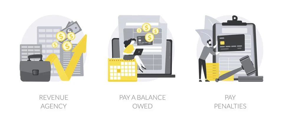 Tax payment abstract concept vector illustrations. Stock Illustration