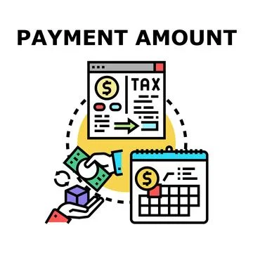 Tax payment amount calculation and financial planning deadline Stock Illustration