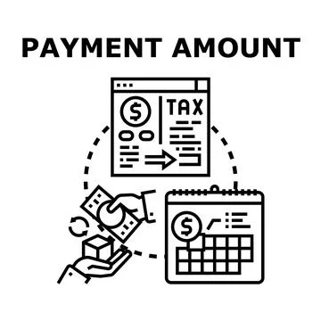 Tax payment amount calculation and financial planning deadline Stock Illustration