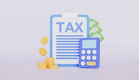 Tax payment document represents the paperwork, Digital forms required Stock Illustration