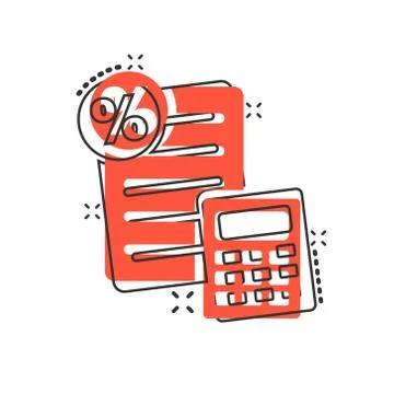 Tax payment icon in comic style. Budget invoice cartoon vector illustration o Stock Illustration