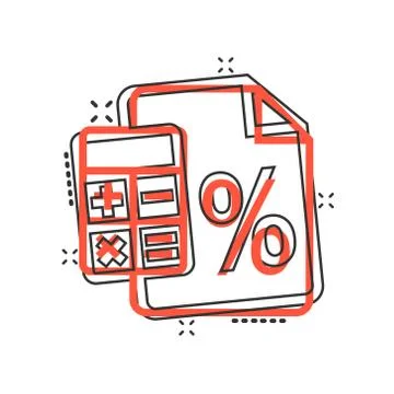 Tax payment icon in comic style. Budget invoice cartoon vector illustration o Stock Illustration