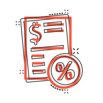 Tax payment icon in comic style. Budget invoice cartoon vector illustration o Stock Illustration