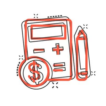 Tax payment icon in comic style. Budget invoice cartoon vector illustration o Stock Illustration