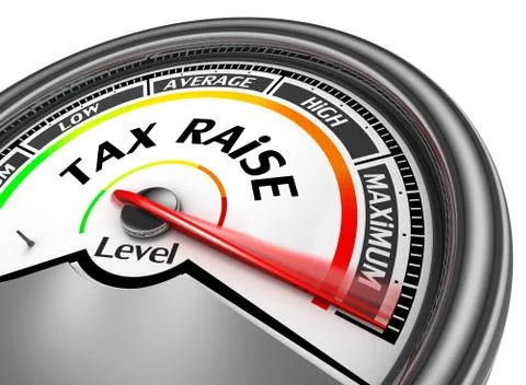 Tax raise level to maximum modern conceptual meter Stock Illustration
