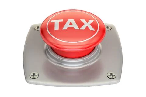 Tax Red button, 3D rendering Stock Illustration
