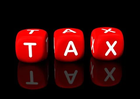 Tax red cubes Stock Illustration