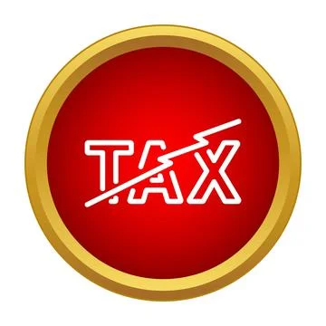 Tax reduction or cut simple flat icon Stock Illustration
