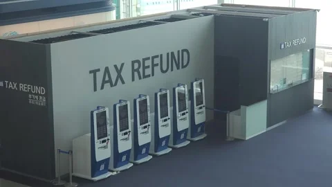 Tax refund kiosk Stock Footage 246132351