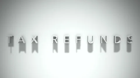 Tax refunds 3D title animation with shadows on a white background Stock Footage 296902044