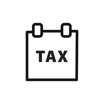 Tax reminder icon linear graphics set vector Stock Illustration