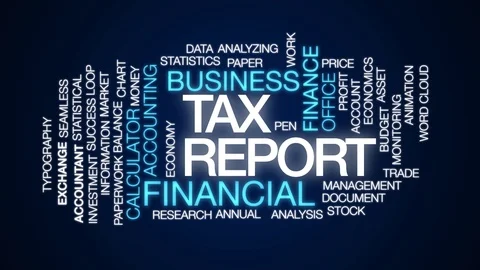 Tax report animated word cloud. Kinetic typography. Stock Footage 103266440