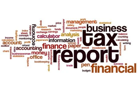 Tax report word cloud Stock Illustration