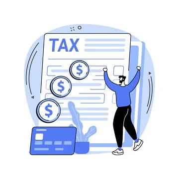 Tax return abstract concept vector illustration. Illustrazione stock