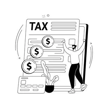 Tax return abstract concept vector illustration. Illustrazione stock