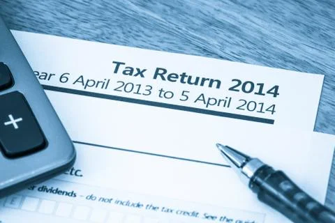 Tax return form 2014 Stock Photos