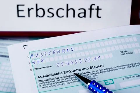 Tax return for inheritance Stock Photos