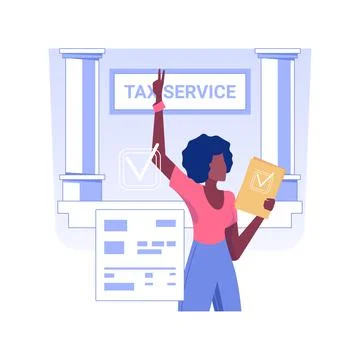 Tax return isolated concept vector illustration. Ilustración de archivo