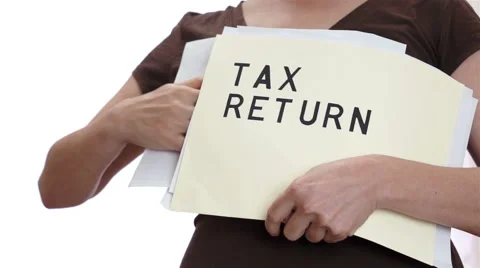 Tax Return Messy Folder Stock Footage 45893886