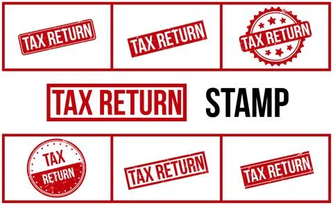 Tax Return Rubber Stamp Set Vector Stock Illustration