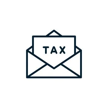 Tax return vector line icon Stock Illustration