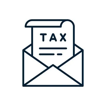 Tax return vector line icon Stock Illustration