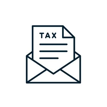 Tax return vector line icon Stock Illustration