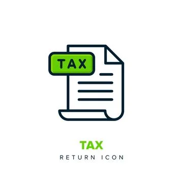 Tax return vector line icon Stock Illustration
