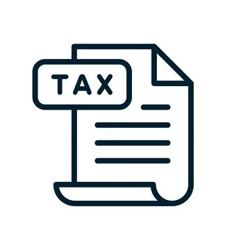 Tax return vector outline icon Stock Illustration