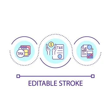 Tax returns loop concept icon Illustrazione stock