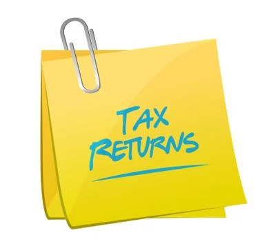 Tax returns memo post sign concept Stock Illustration