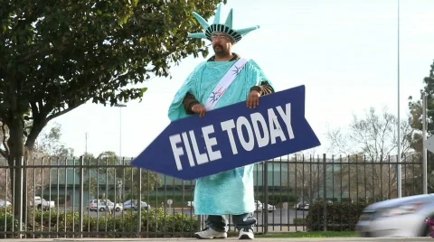 Tax Sign Guy 2 Stock Footage 640784