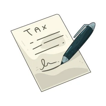 Tax Signed Document illustration Stock Illustration
