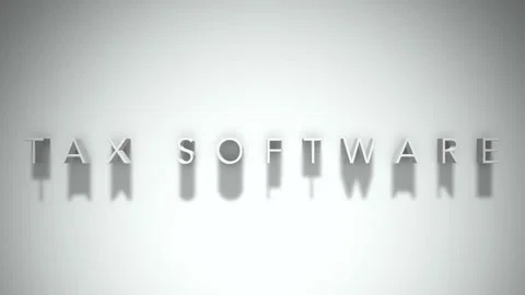 Tax software 3D title animation white text on a white background Stock Footage 299380271