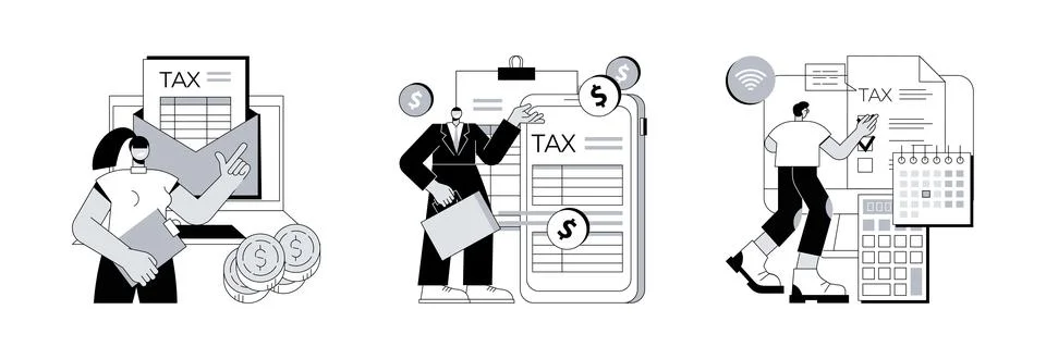Tax software program abstract concept vector illustrations. Stock-Illustration