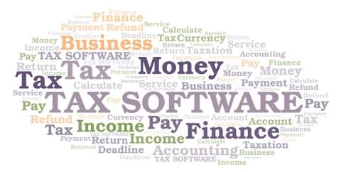Tax Software word cloud. Stock Illustration