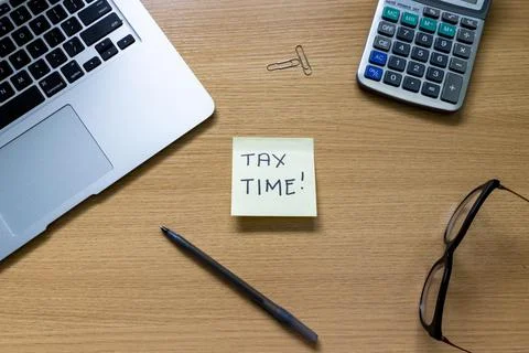 Tax time background Stock Photos