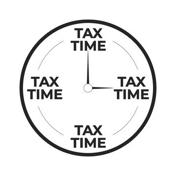 Tax time clock 2D line object 스톡 일러스트