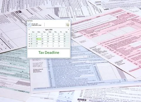 Tax Time Computer Calendar Stock Photos