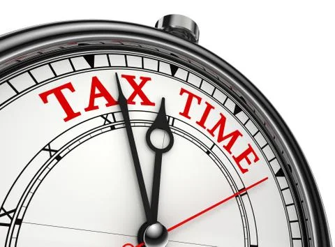Tax time concept clock closeup Stock Illustration