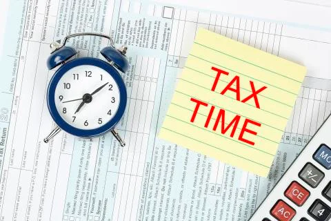 Tax time concept Stock Photos
