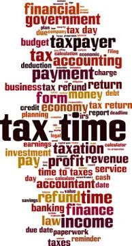 Tax time word cloud Stock Illustration