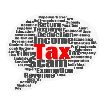 Tax topic word cloud Stock Illustration